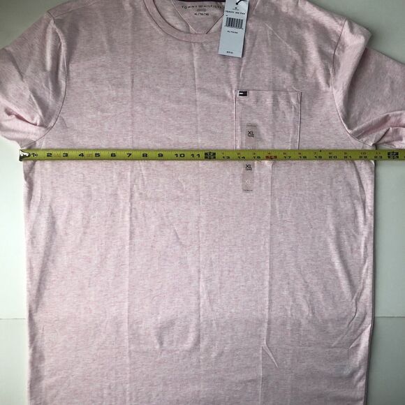 Tommy Hilfiger Men's Short Sleeve Pocket Crewneck Casual T-Shirt Heather Pink XL - Picture 13 of 14